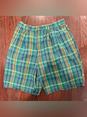 Plaid Green and Yellow Men’s Shorts
